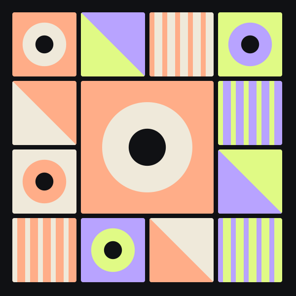Geometric preview of a little breathing room editable mosaic layout