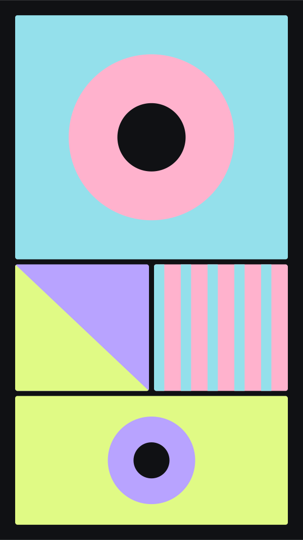 Geometric preview of the tall story editable mosaic layout