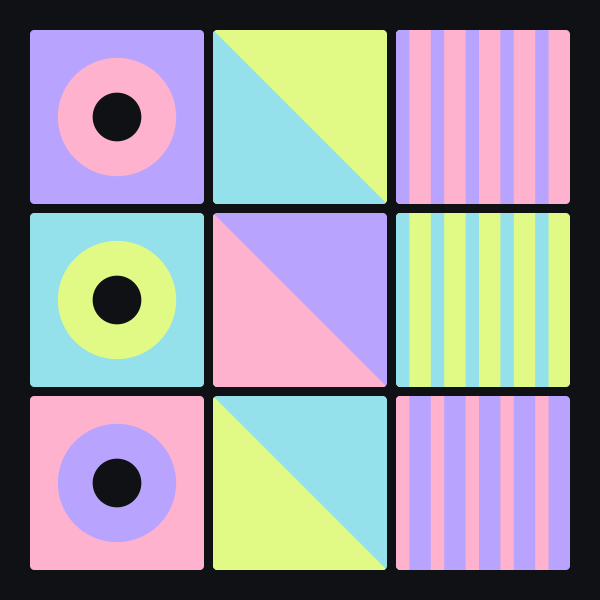 Geometric preview of the everyday nine editable mosaic layout