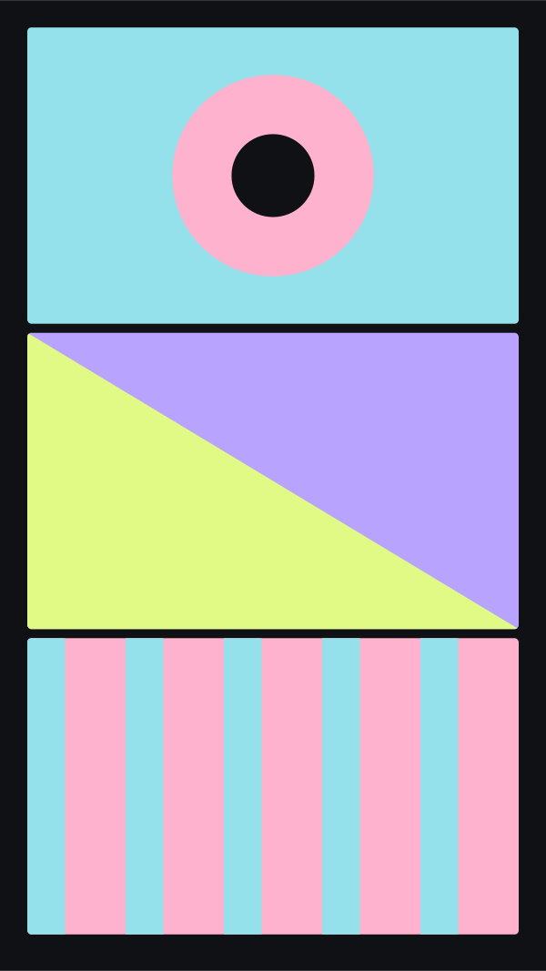 Geometric preview of the moving story editable mosaic layout
